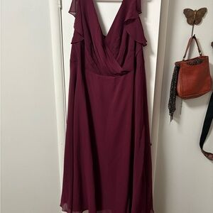 David's Bridal Deep Burgundy Gown